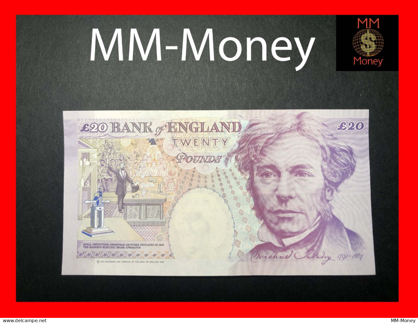 United Kingdom - England - Great Britain  20 £   1993  P. 387  **upper Missplaced Design Banknote**    *RARE*    AU - 20 Pounds