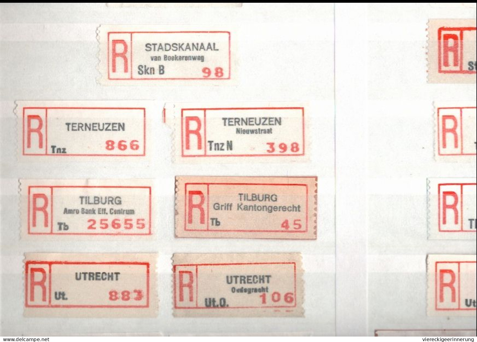 ! Sammlung im Album von 362 R-Zetteln aus den Niederlanden, Nederland, Einschreibzettel, Recozettel