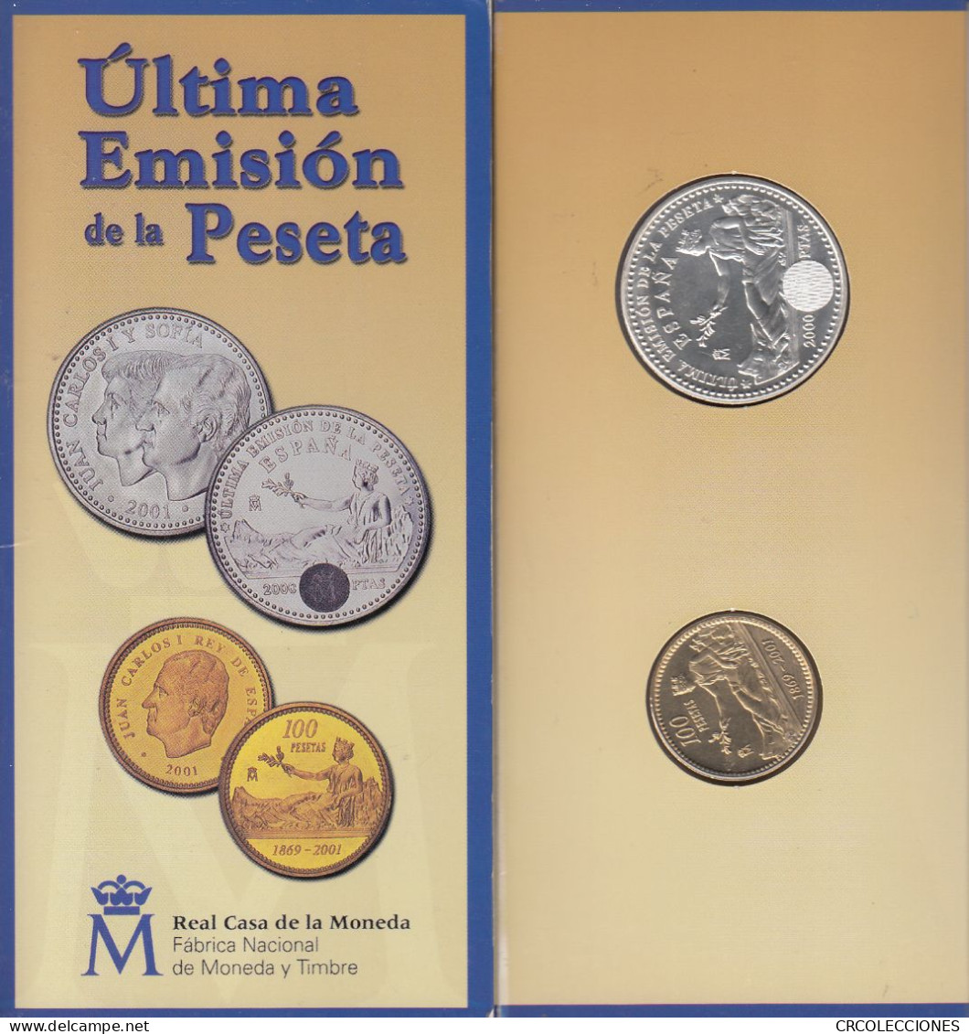 CREXP228 CARTERA 2000 PLATA +100 PESETAS ESPAÑA 2001 VER DESCRIPCION - Mint Sets & Proof Sets