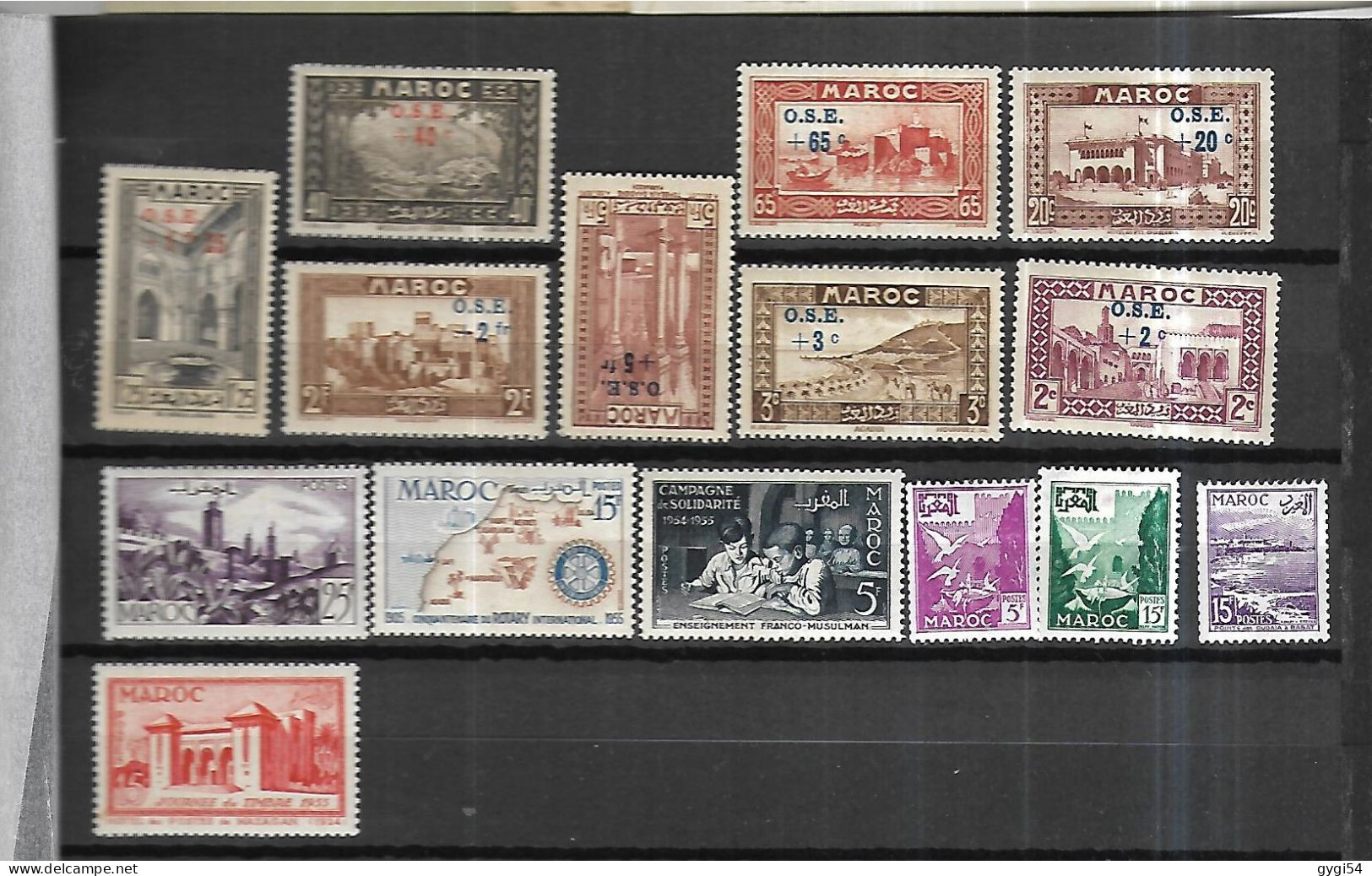 MAROC Poste Aérienne     Cat Yt N° Lot De 55 Timbres   N* MLH - Collections, Lots & Séries