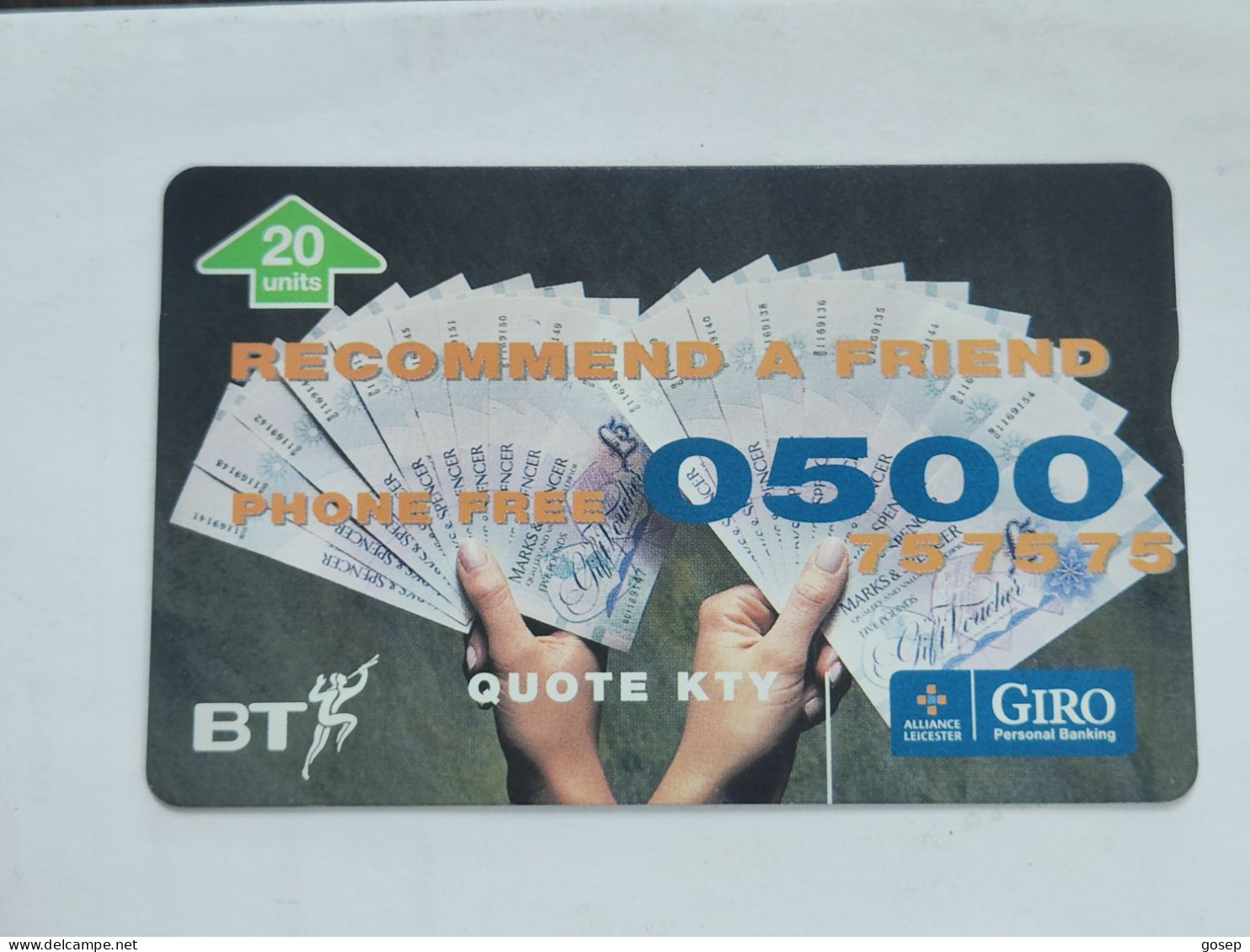 United Kingdom-(BTP349)-ALLIANCE & LEICESTER-GIRO-(360)-(20units)(520E10077)(tirage-6.000)(price Catalogue-12.00£-mint) - BT Private