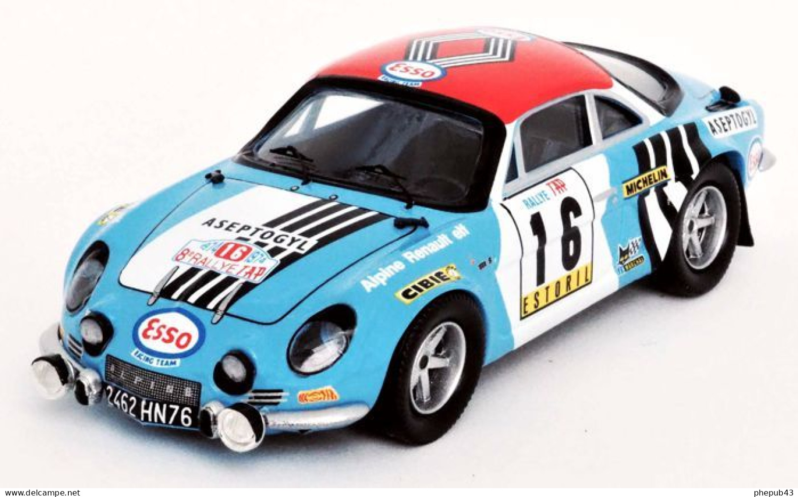 Alpine Renault A110 - Bob Neyret/Evelyne Vanoni - Rally Portugal 1974 #16 - Troféu - Trofeu