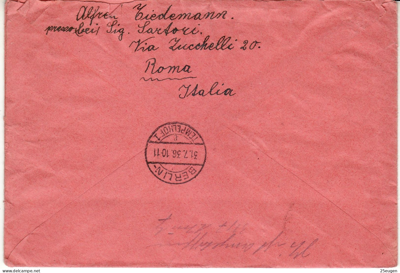 VATICAN 1936 R - LETTER  SENT FROM VATICAN  TO  BERLIN With Stamps MiNr 45-50 - Storia Postale