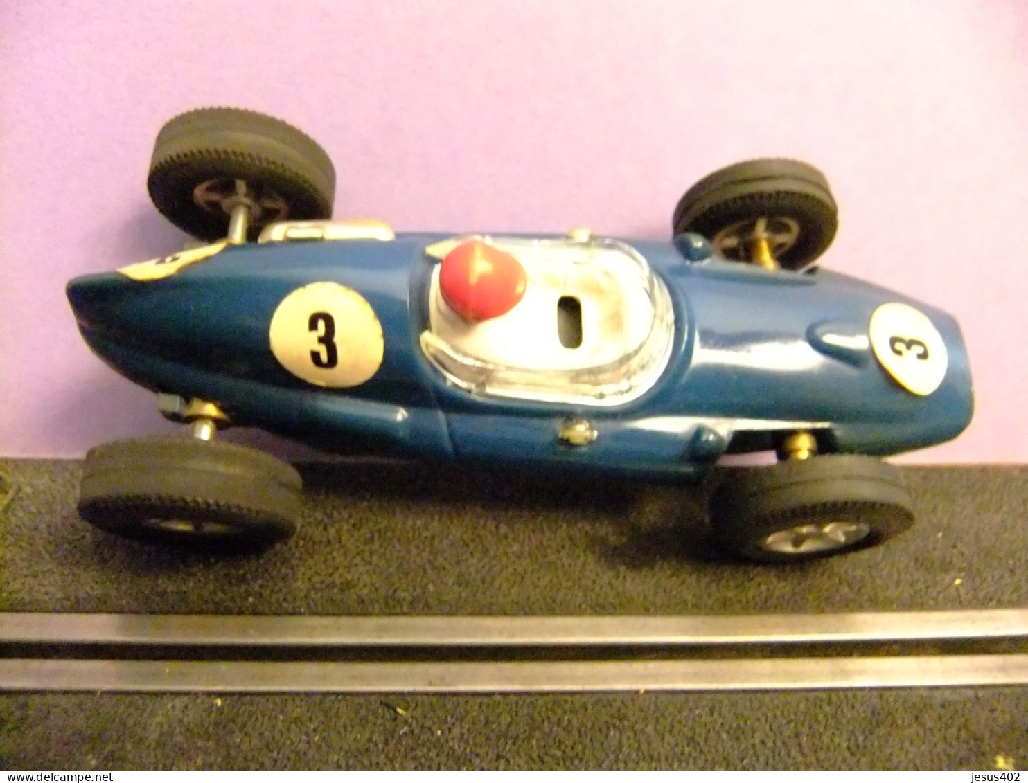 COCHE SCALEXTRIC TRI ANG COOPER AZUL 3 GUIA FIJA - Autocircuits