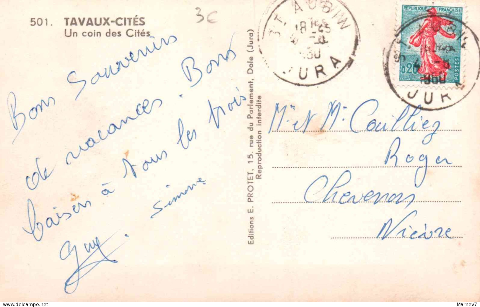 39 Jura - CPSM - TAVAUX-CITES - Un Coin Des Cités - 1960 - Tavaux