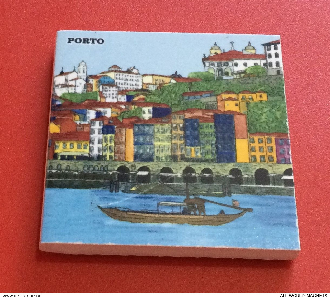 Porto Duoro River Boat Porto City Vew Portugal Souvenir Fridge Magnet - Toerisme