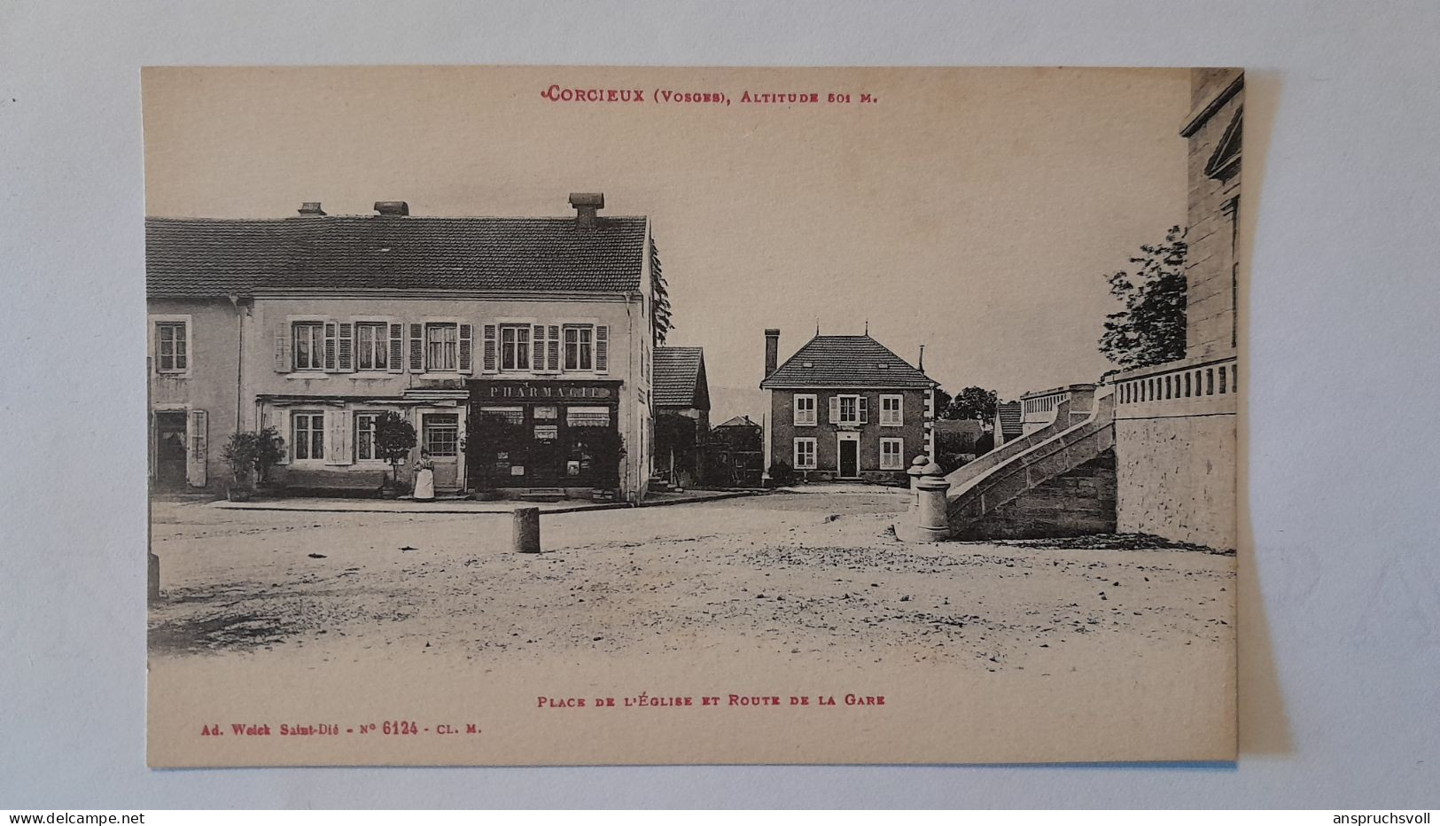 CPA - 88 - CORCIEUX - Place De L'Eglise Et Route De La Gare - Corcieux