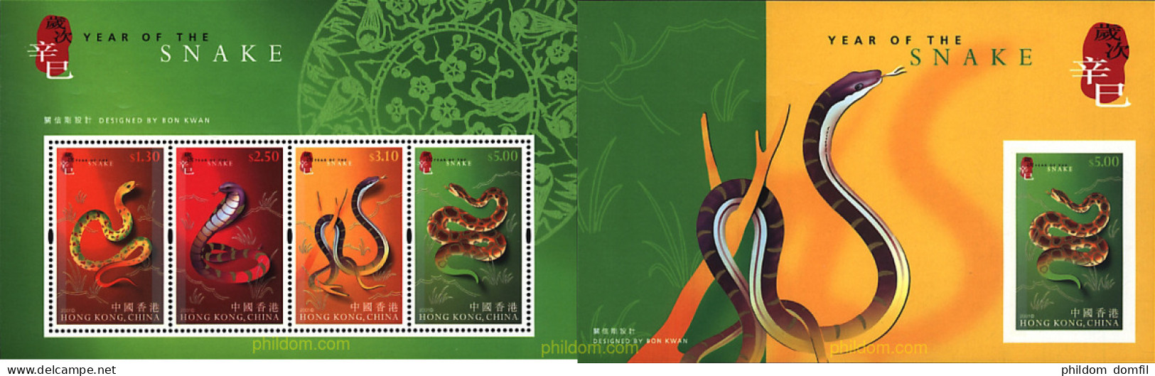 65891 MNH HONG KONG 2001 AÑO LUNAR CHINO - AÑO DE LA SERPIENTE - Collections, Lots & Séries