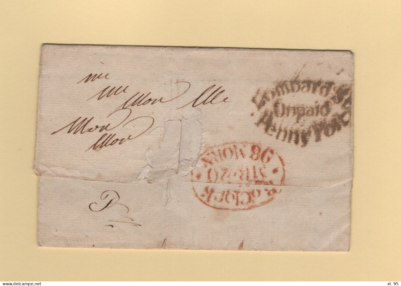 Manchester - Marque Postale - Lettre Sans Correspondance - ...-1840 Precursores