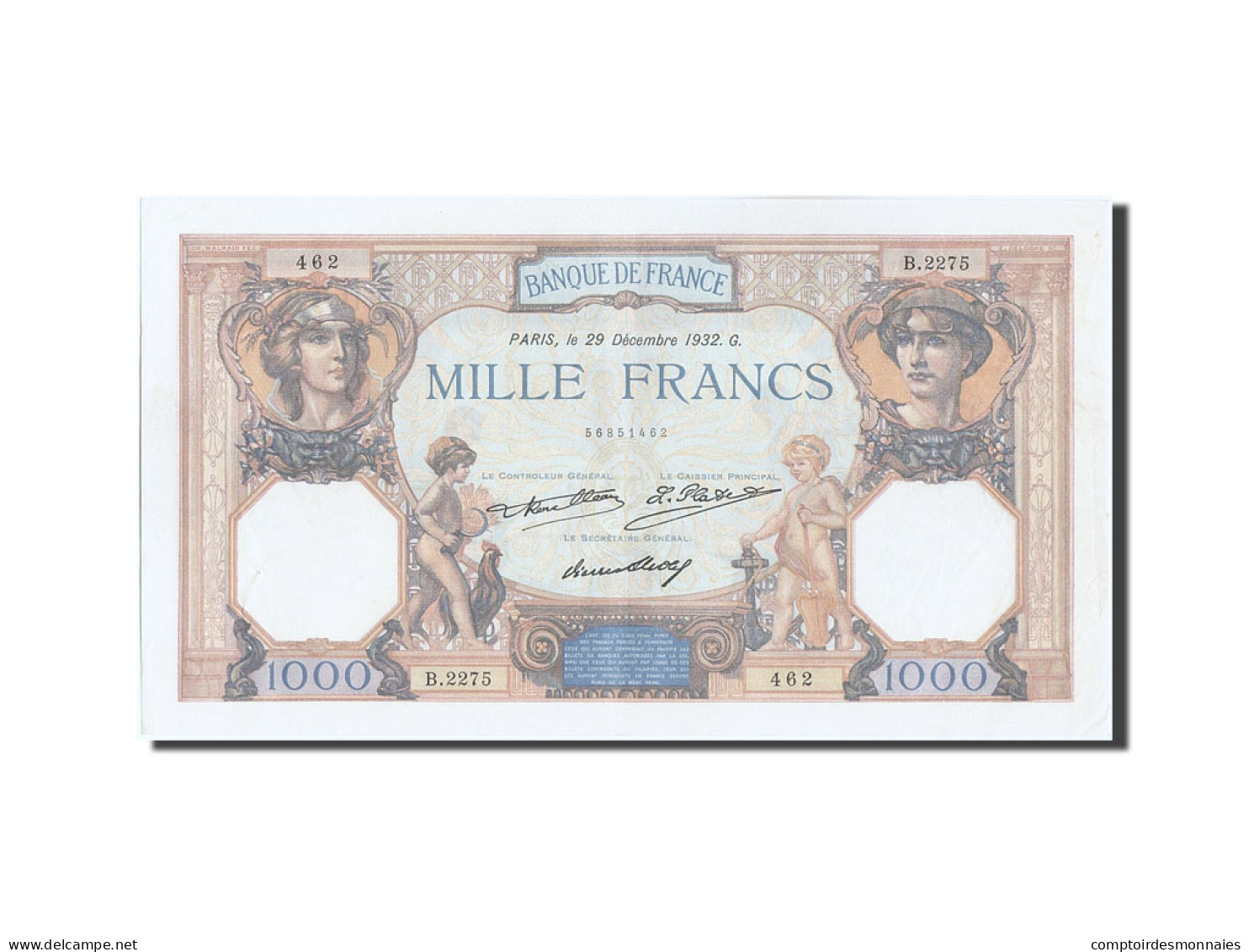 Billet, France, 1000 Francs, 1 000 F 1927-1940 ''Cérès Et Mercure'', 1932 - 1 000 F 1927-1940 ''Cérès Et Mercure''