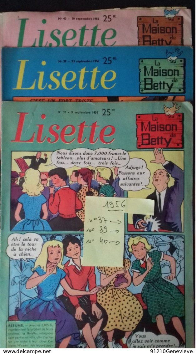 MAGAZINE LISETTE LOT  DE 5 De 1955 Et 1956 - Lisette