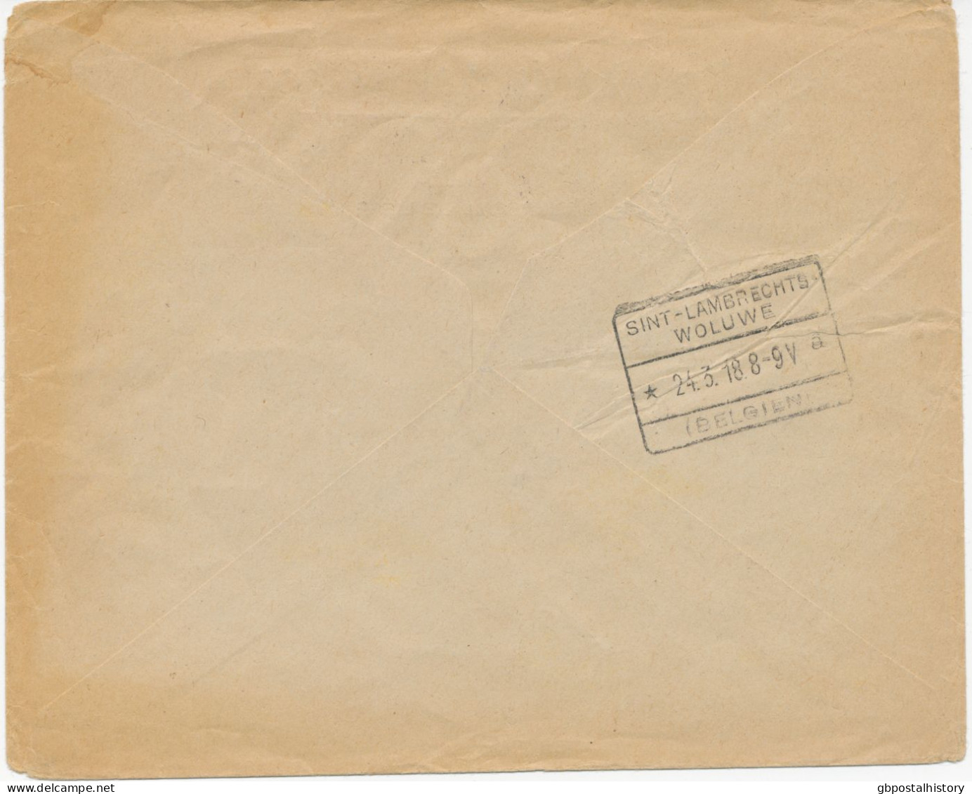 LANDESPOST IN BELGIEN 1918, 15 Pf Germania Mit Aufdruck „Belgien / 15 Cent.“ EF (kurzer Zahn) Auf Kab.-Brief Mit Zensur - OC38/54 Occupation Belge En Allemagne
