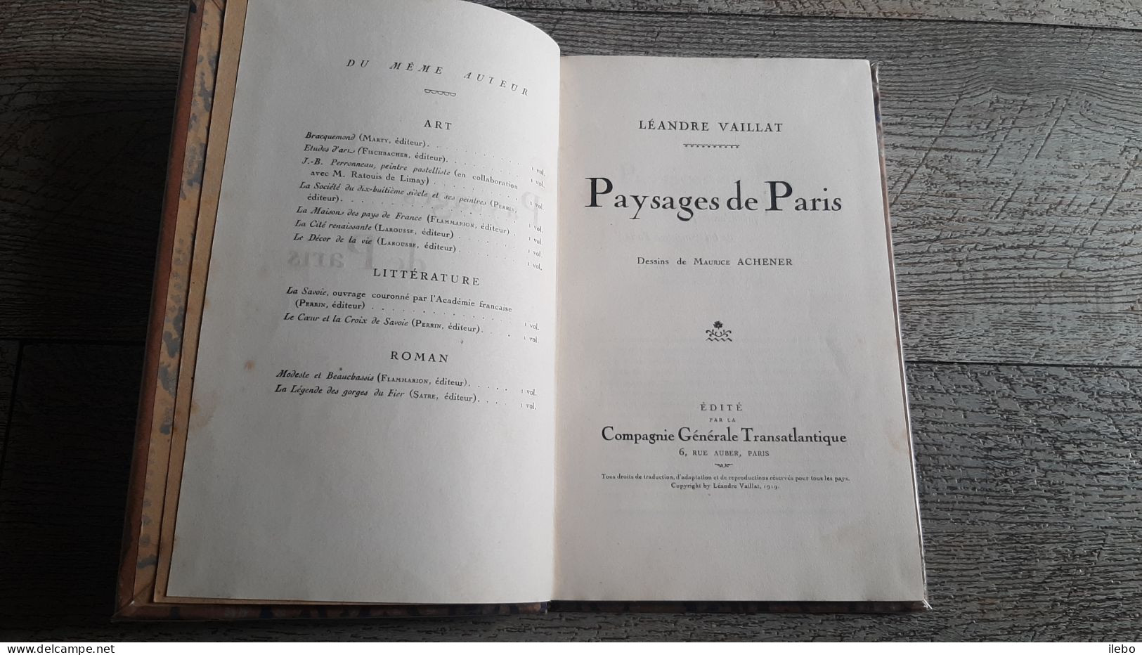 Paysages De Paris Léndre Vaillat Compagnie Générale Transatlantique Dessins De Achener - Parijs