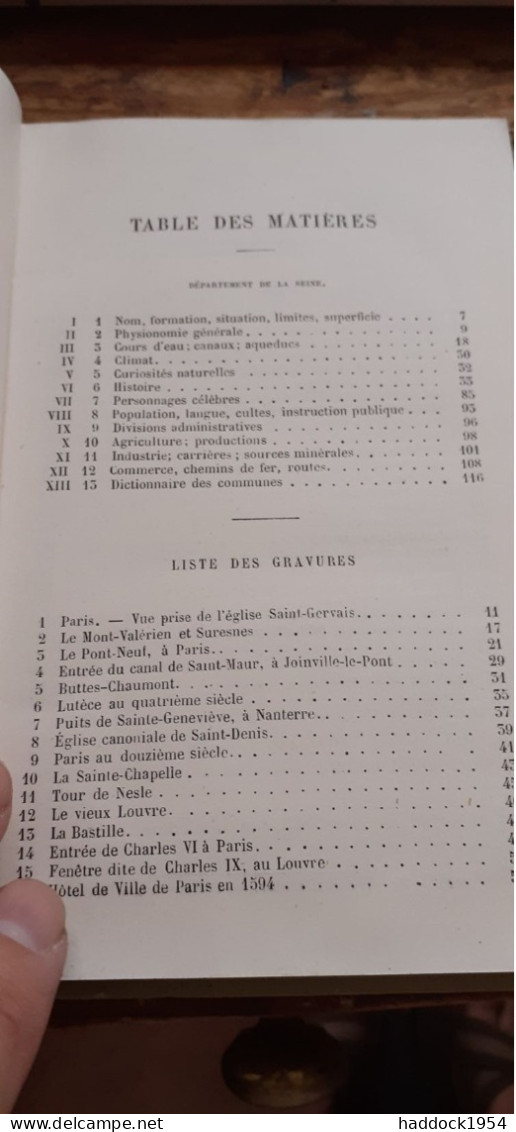 Géographie De La Seine ADOLPHE JOANNE Hachette 1881 - Parijs