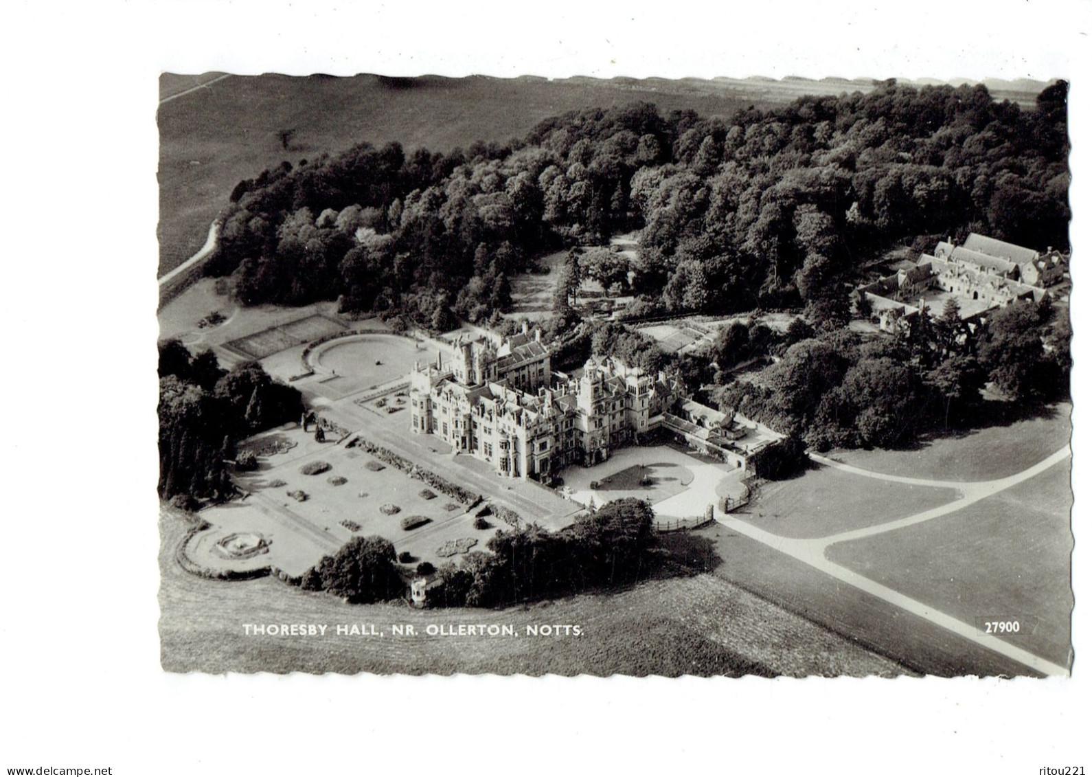 Cpm - Thoresby Hall, Ollerton, Nottinghamshire - Château Jardin Parc - Tennis - Sonstige & Ohne Zuordnung