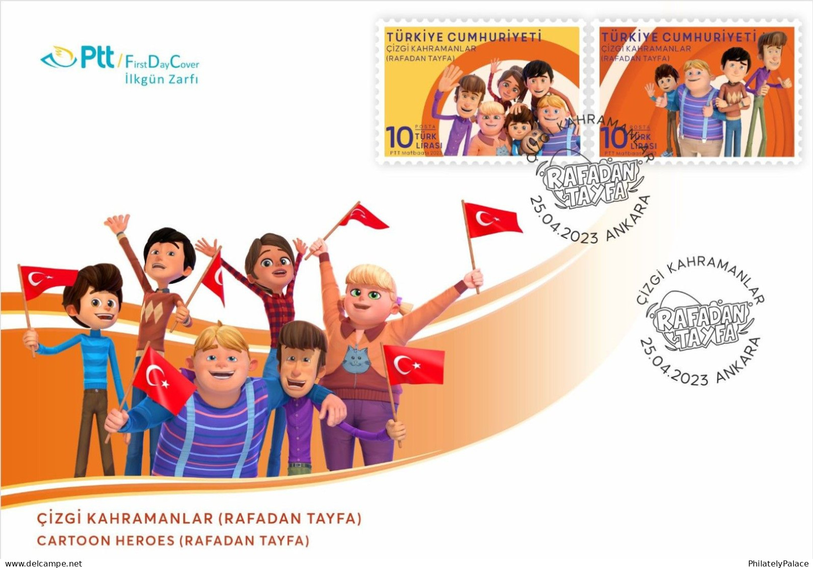 TURKEY 2023 Cartoons "Rafadan Tayfa" | Cartoon Heroes, Animation, Anime, FDC (**) - Covers & Documents