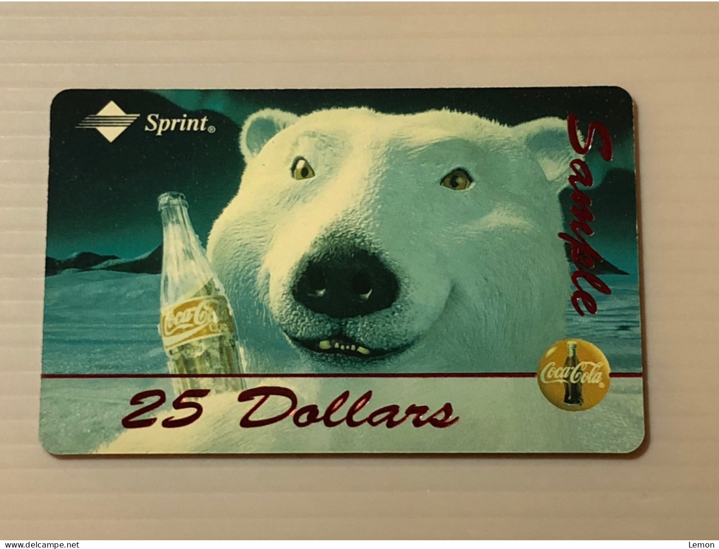 Mint USA UNITED STATES America Prepaid Telecard Phonecard, COCA COLA BEAR 25 DOLLARS SAMPLE CARD, Set Of 1 Mint Card - Collections