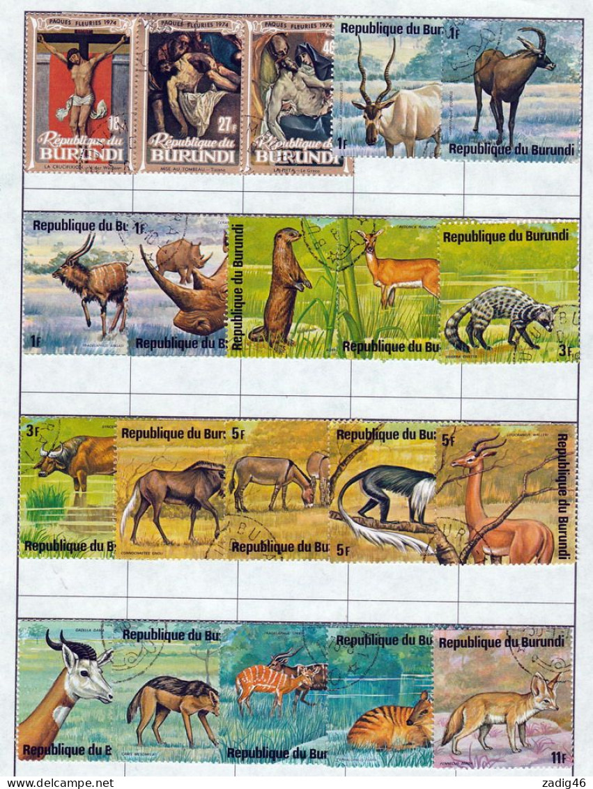 BURUNDI - LOT DE 110 TIMBRES OBLITERES EN TRES BON ETAT - 6 SCANS - Oblitérés