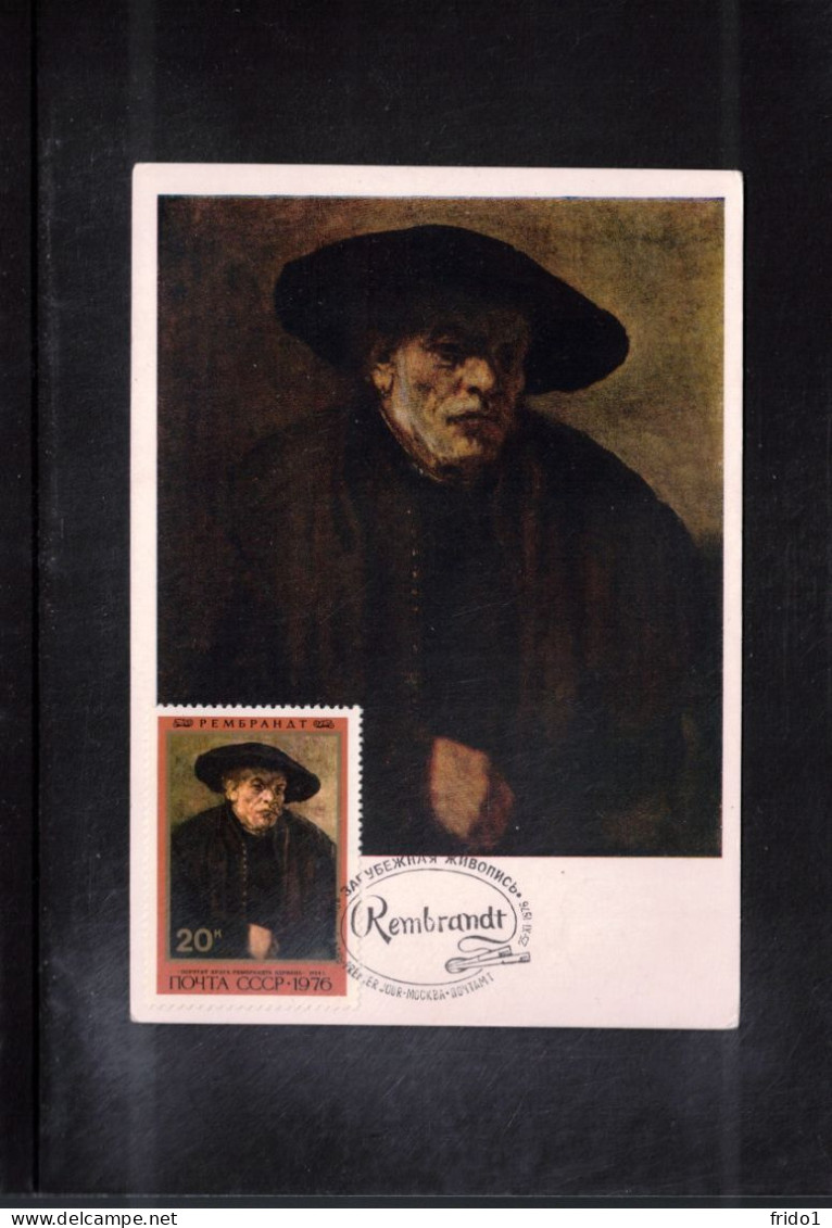 Russia USSR 1976 Art - Rembrandt Painting Interesting Maximum Card - Rembrandt