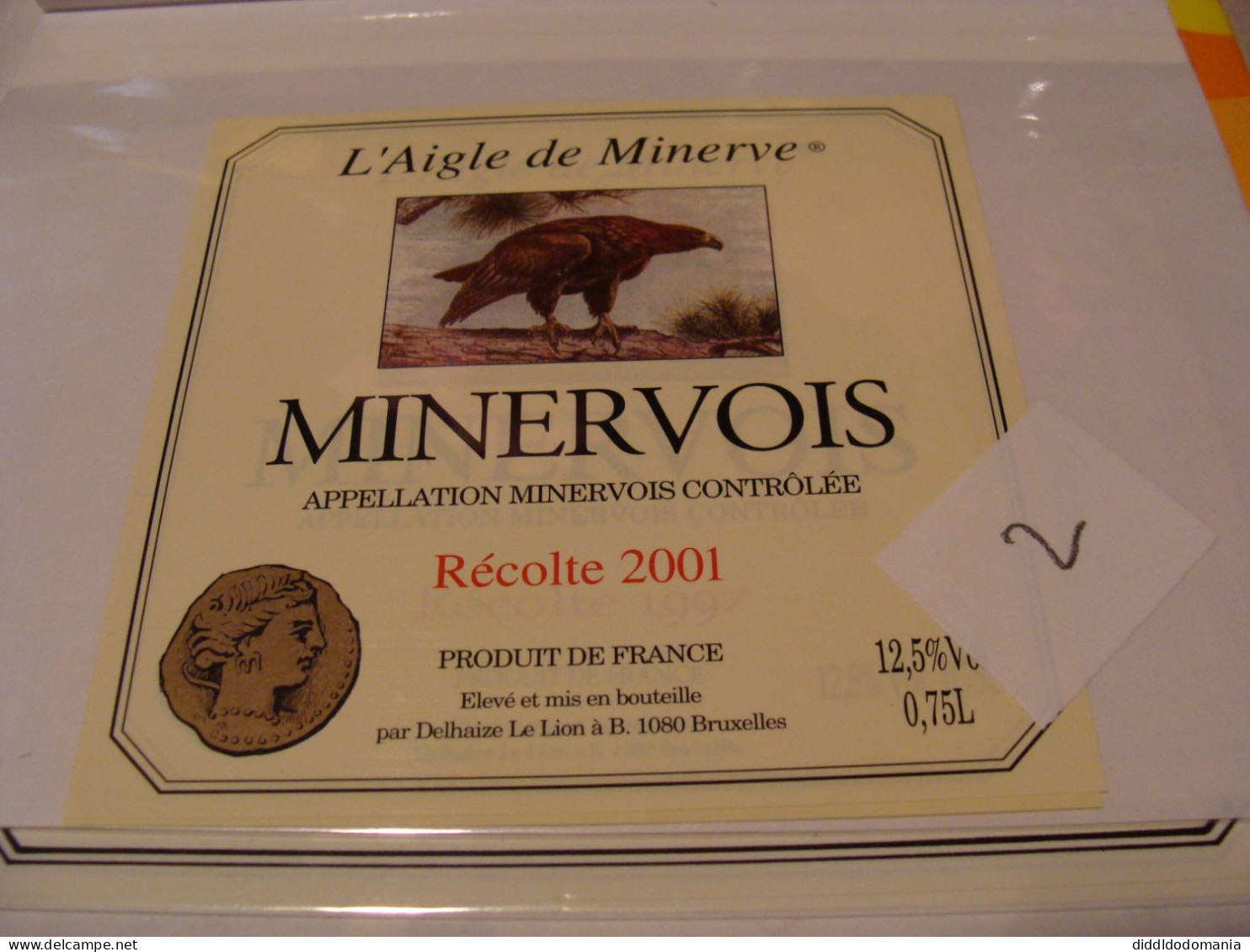 Etiquette De Vin Jamais Collée Wine Label  Weinetikett 1 Etiquettes Languedoc Roussillon Minervois 2001 Aigle Minerve - Languedoc-Roussillon