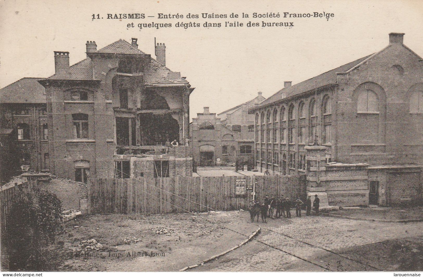 59 - RAISMES - Entrée Des Uisines De La Société Franco Belge Et Quelques Dégâts Dans L' Aile Des Bureaux - Raismes