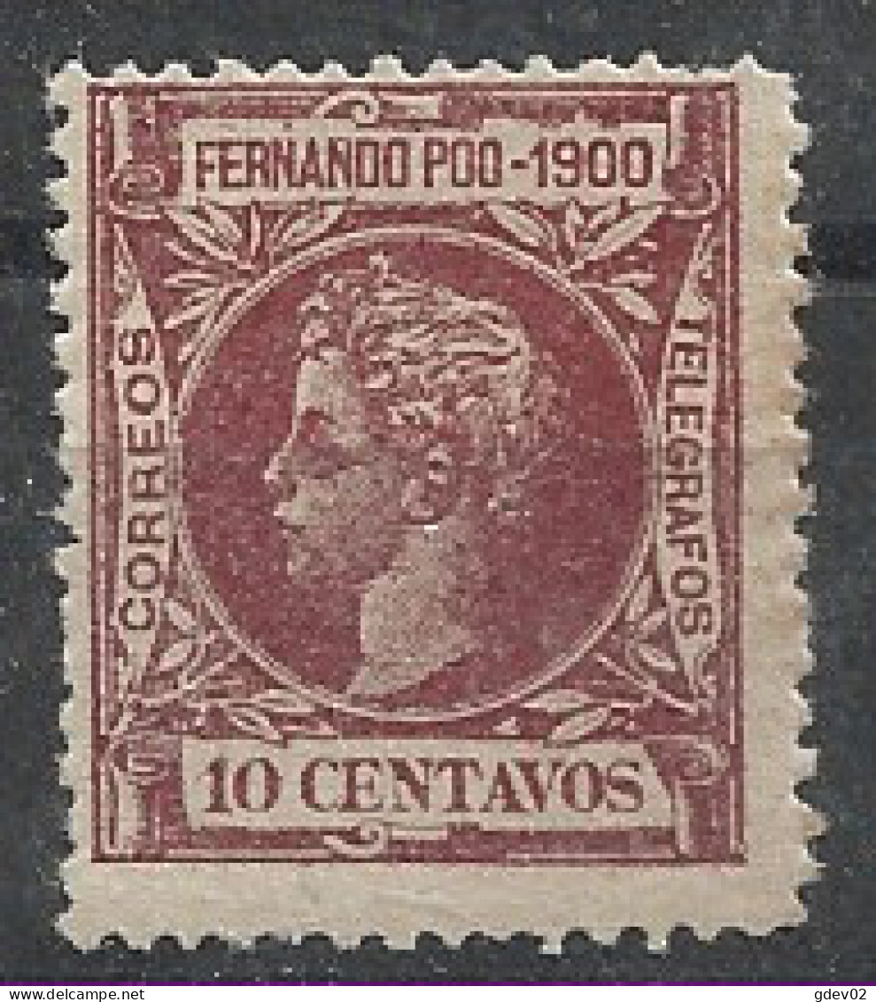 FPOO86SASF-L2073.TESPCOLGUI.España Spain Espagne FERNANDO POO ALFONSO XIII 1900 (Ed 86**)sin Goma,con Charnela.Muy Raro. - Guinea Española