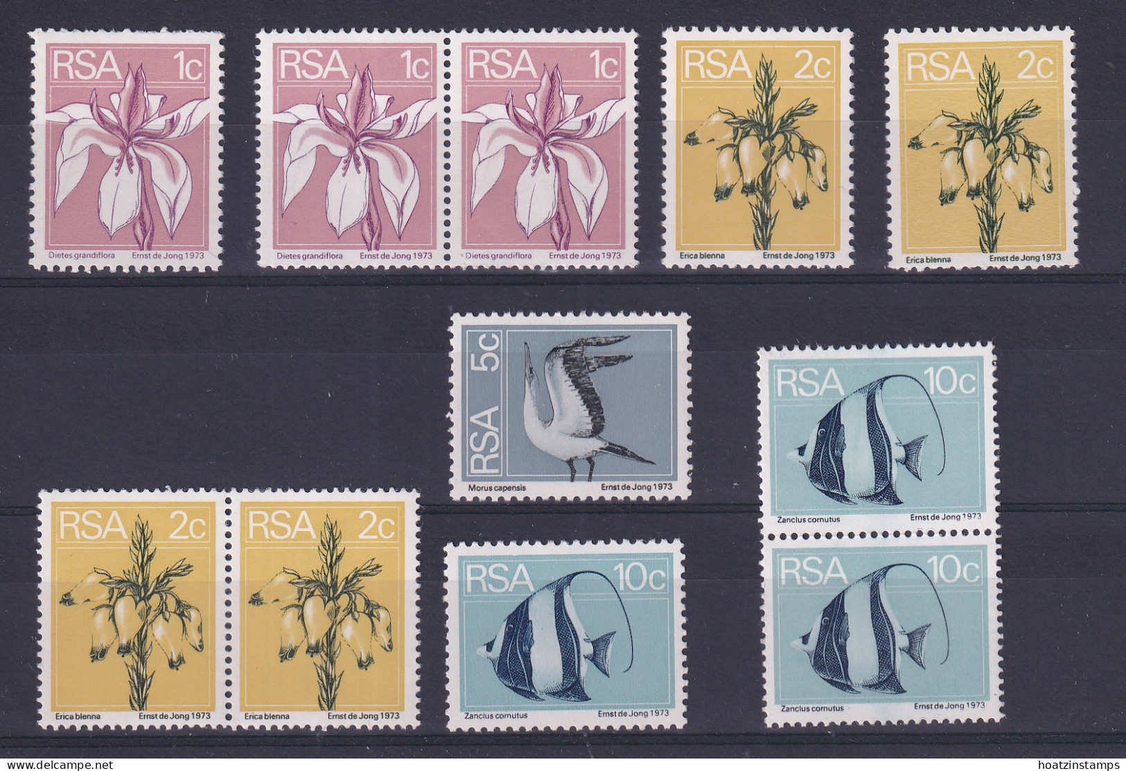 South Africa: 1974/76   Flowers / Birds / Fish Coil Stamps   SG370-373     MNH - Ongebruikt