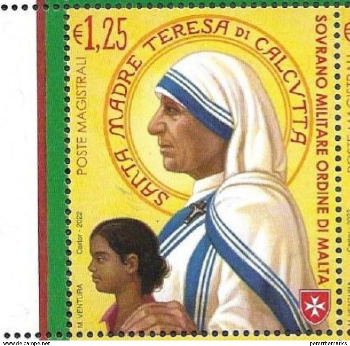 SOVEREIGN MILITARY ORDER OF MALTA, SMOM, 2022, MNH, MOTHER TERESA,1v - Madre Teresa