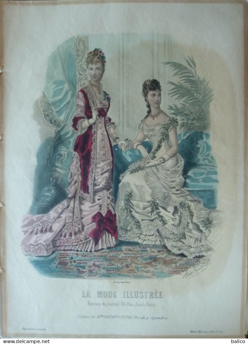 La Mode Illustrée 1879 - Gravure D'époque XIXème ( Déstockage Pas Cher) Réf; B 125 - Avant 1900