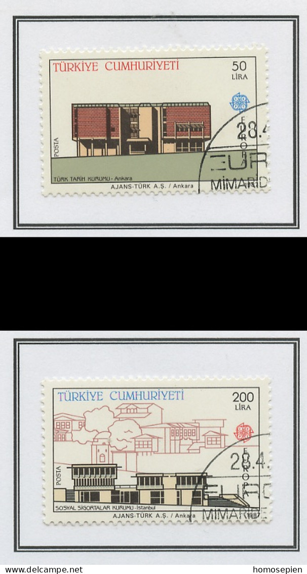 Turquie - Türkei - Turkey 1987 Y&T N°2533 à 2534 - Michel N°2777 à 2778 (o) - EUROPA - Gebraucht