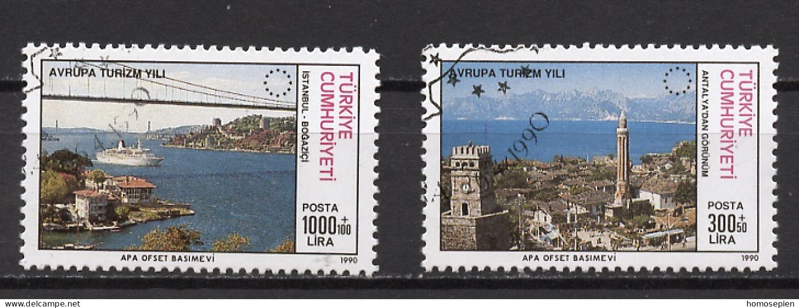 Turquie - Türkei - Turkey 1990 Y&T N°2632 à 2633 - Michel N°2884 à 2885 (o) - Année Du Tourisme - Oblitérés