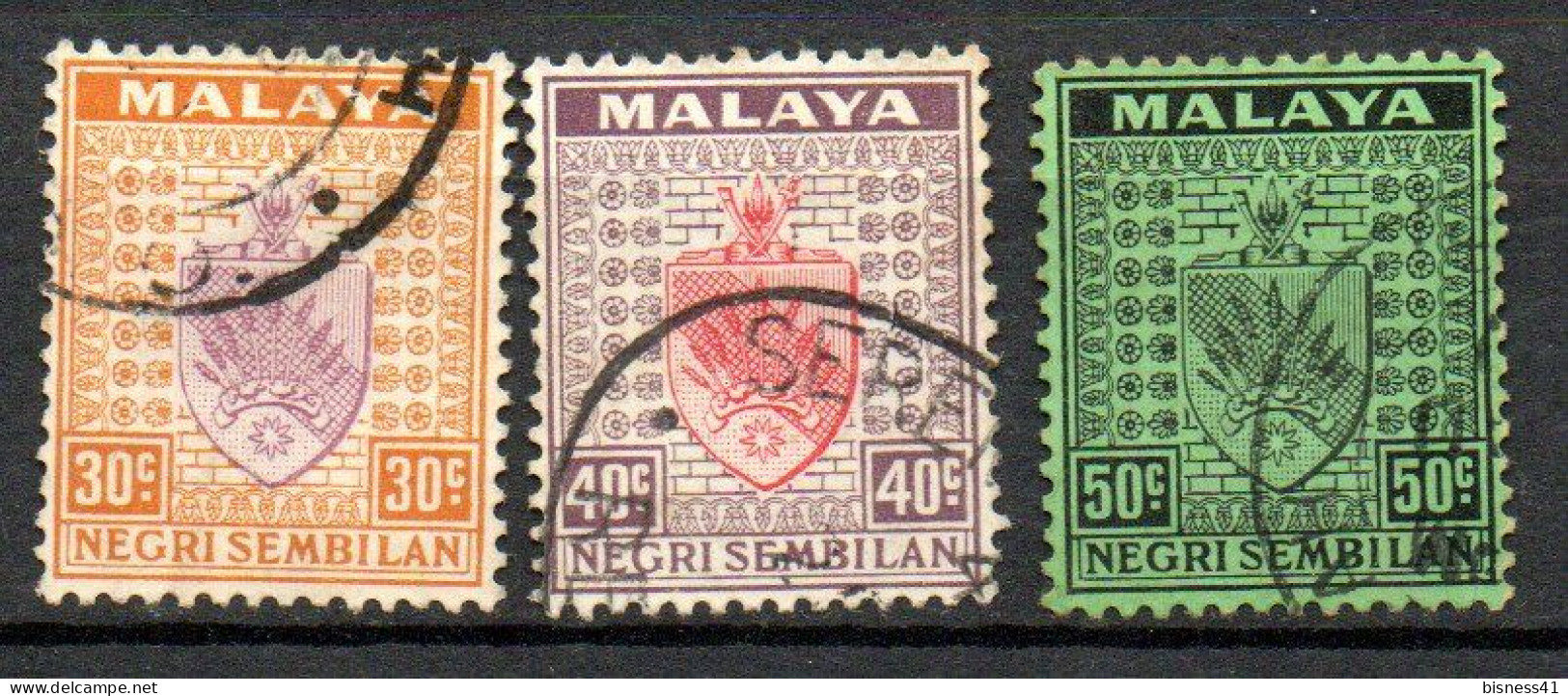 Col33 Malaisie Negri Sembilan 1935  N° 33 à 35 Oblitéré Cote : 11,00€ - Negri Sembilan