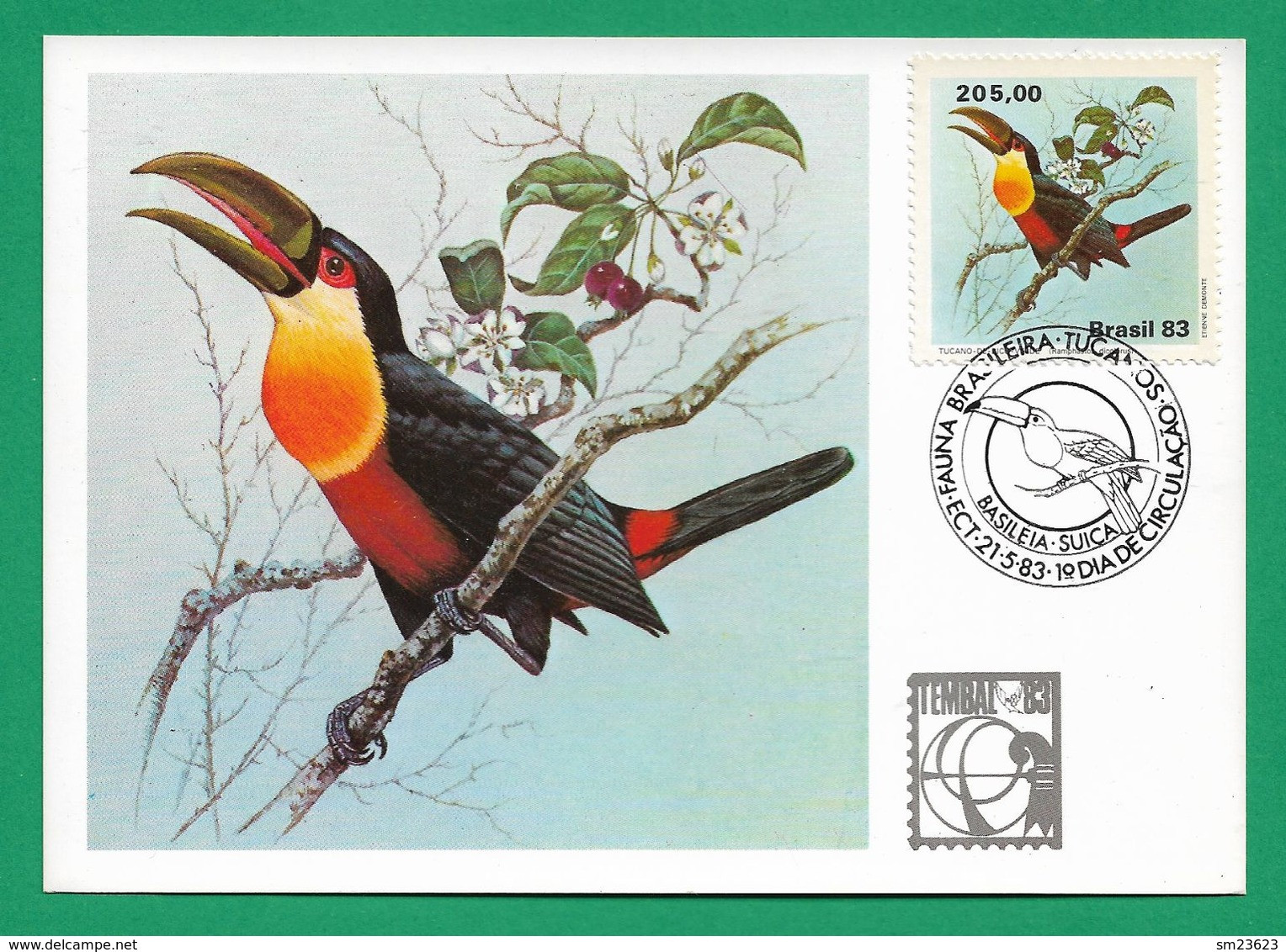 Amerika / Brasilien  1983 , Serie Fauna Brasileira - Tucanos - Maximum Card Nr. 025411 - First Day  21.5.83 - Maximumkarten