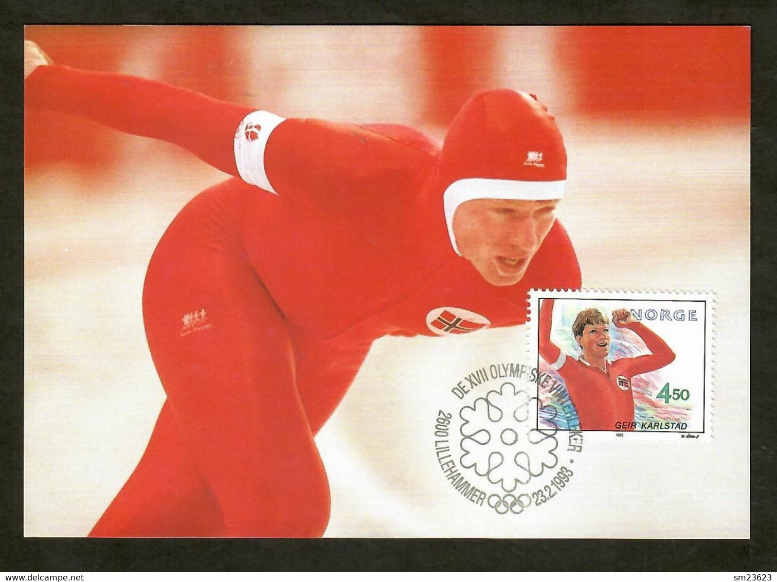 Norwegen / Norge  1993  Mi.Nr. 1121 , Olympische Winterspiele  Lillehammer - Maximum Card - Lillehammer 23.2.1993 - Maximumkaarten