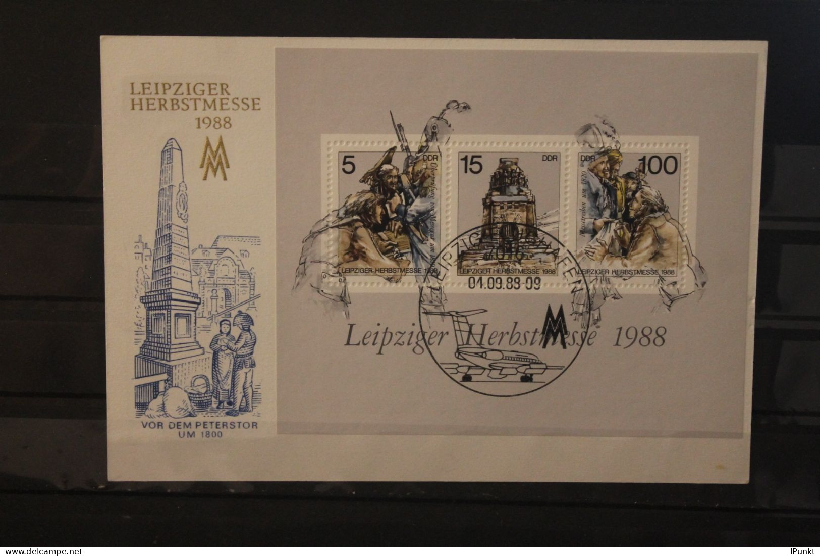 DDR 1988;  Leipziger Herbstmesse 1988, Messekarte; MiNr. Block 95; SST - Covers - Used