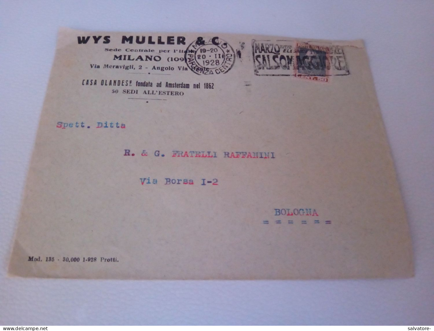 LETTERA PUBBLICITARIA  CON ANNULLO PUBBLICITARIO  SALSOMAGGIORE- VIAGGIATA 1928 - Reklame