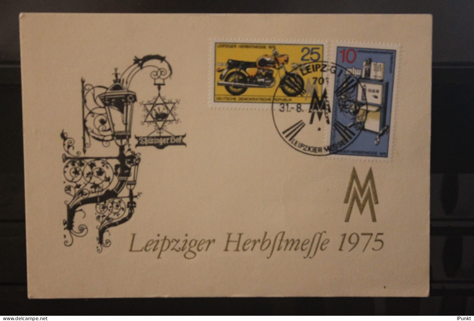 DDR 1975;  Leipziger Herbstmesse 1975, Messekarte; MiNr. 2076-77; SST - Sobres - Usados