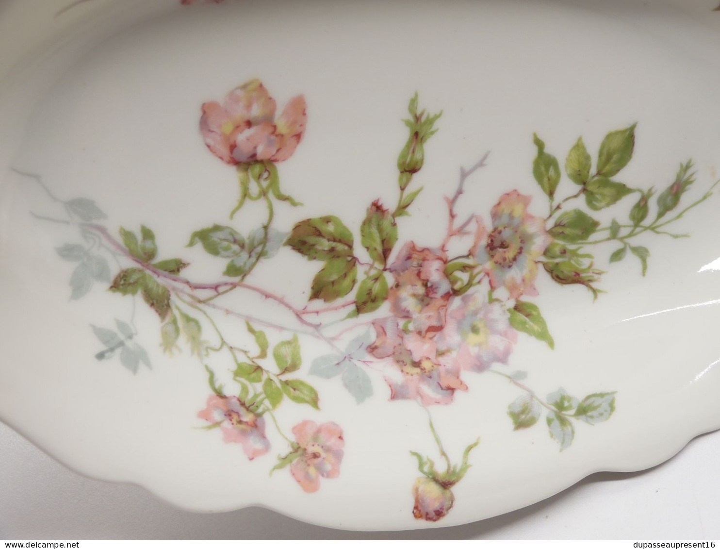 -2 RAVIERS PORCELAINE LIMOGES REDON BARNY & RIGONI Fleurs églantiers Roses   E