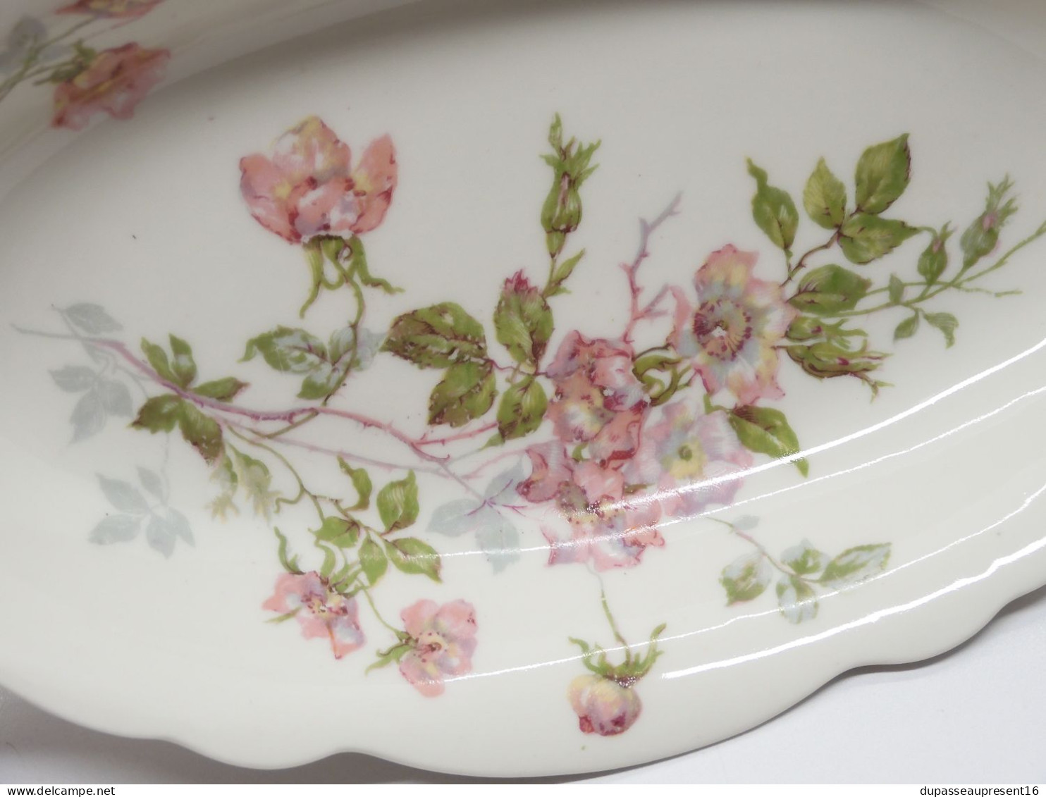 -2 RAVIERS PORCELAINE LIMOGES REDON BARNY & RIGONI Fleurs églantiers Roses   E