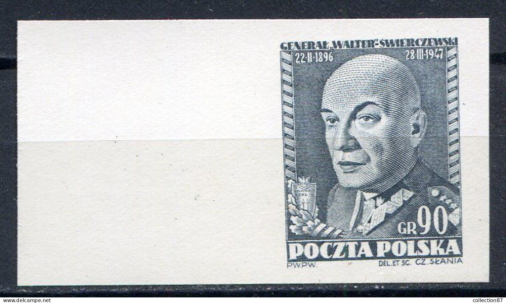 POLOGNE < ESSAI Yvert N° 637 < GENERAL SWIERCZEWSKI - Prototype De Gravure - Errors & Oddities