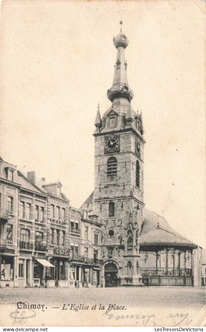 BELGIQUE - Chimay - L'Eglise Et La Place - Carte Postale Ancienne - Thuin