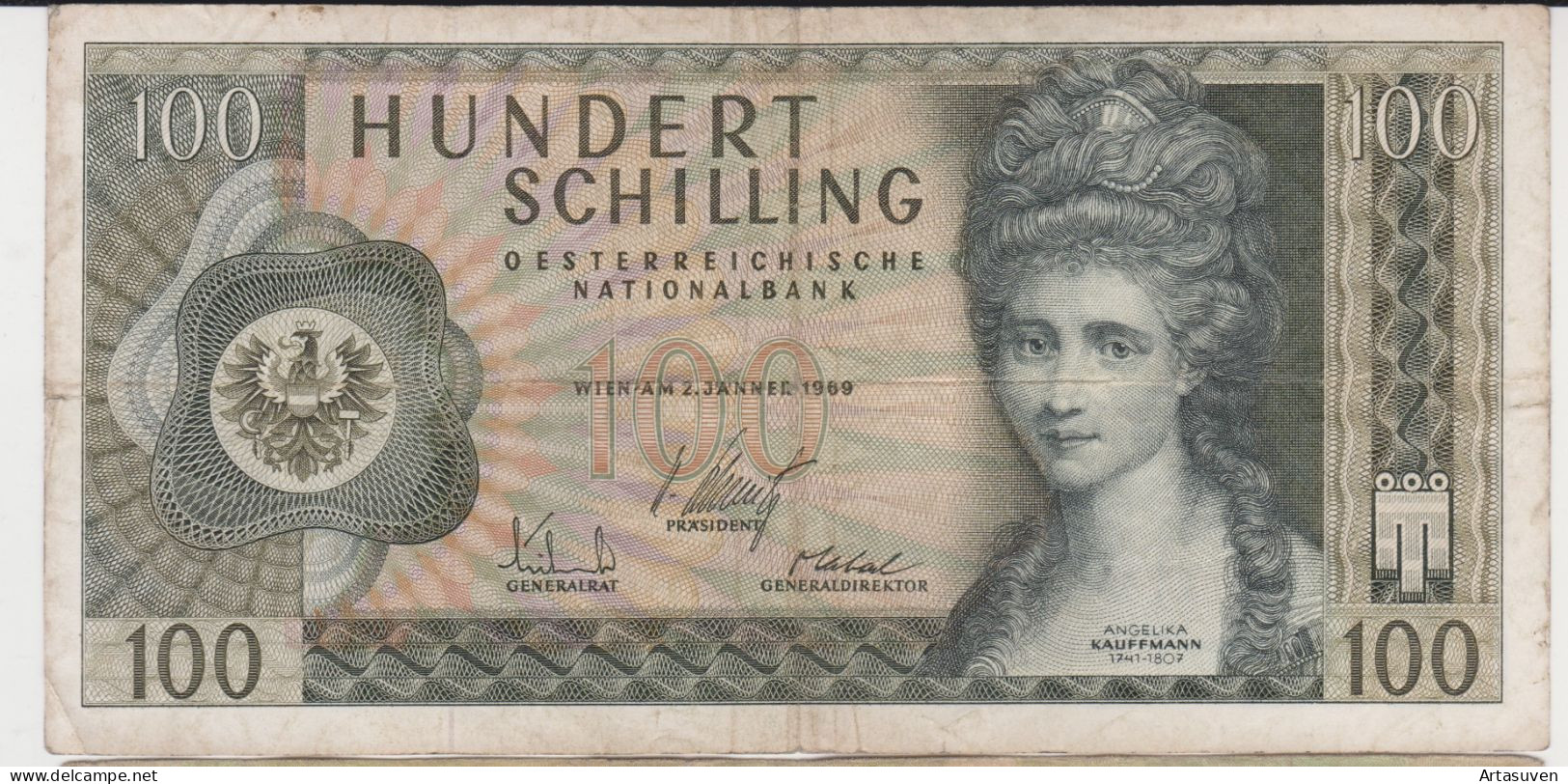 Austria 100 Schilling 1969 Pick 146, Angelika Kauffmann, Banknote A-series - Autriche