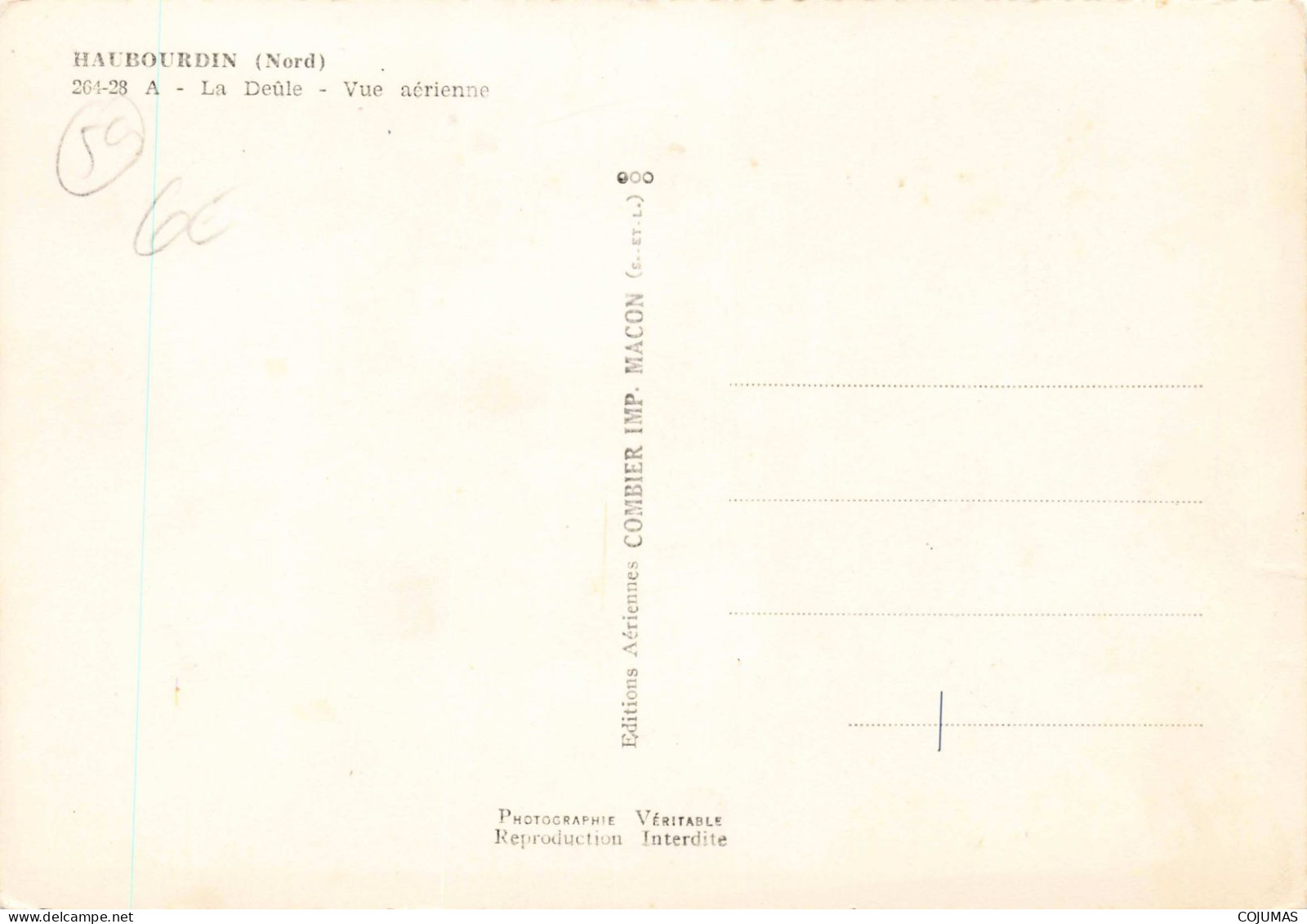 59 - HAUBOURDIN - C00170 - Vue Aérienne - La Deûle - CPSM - 15x10 Cm - Haubourdin