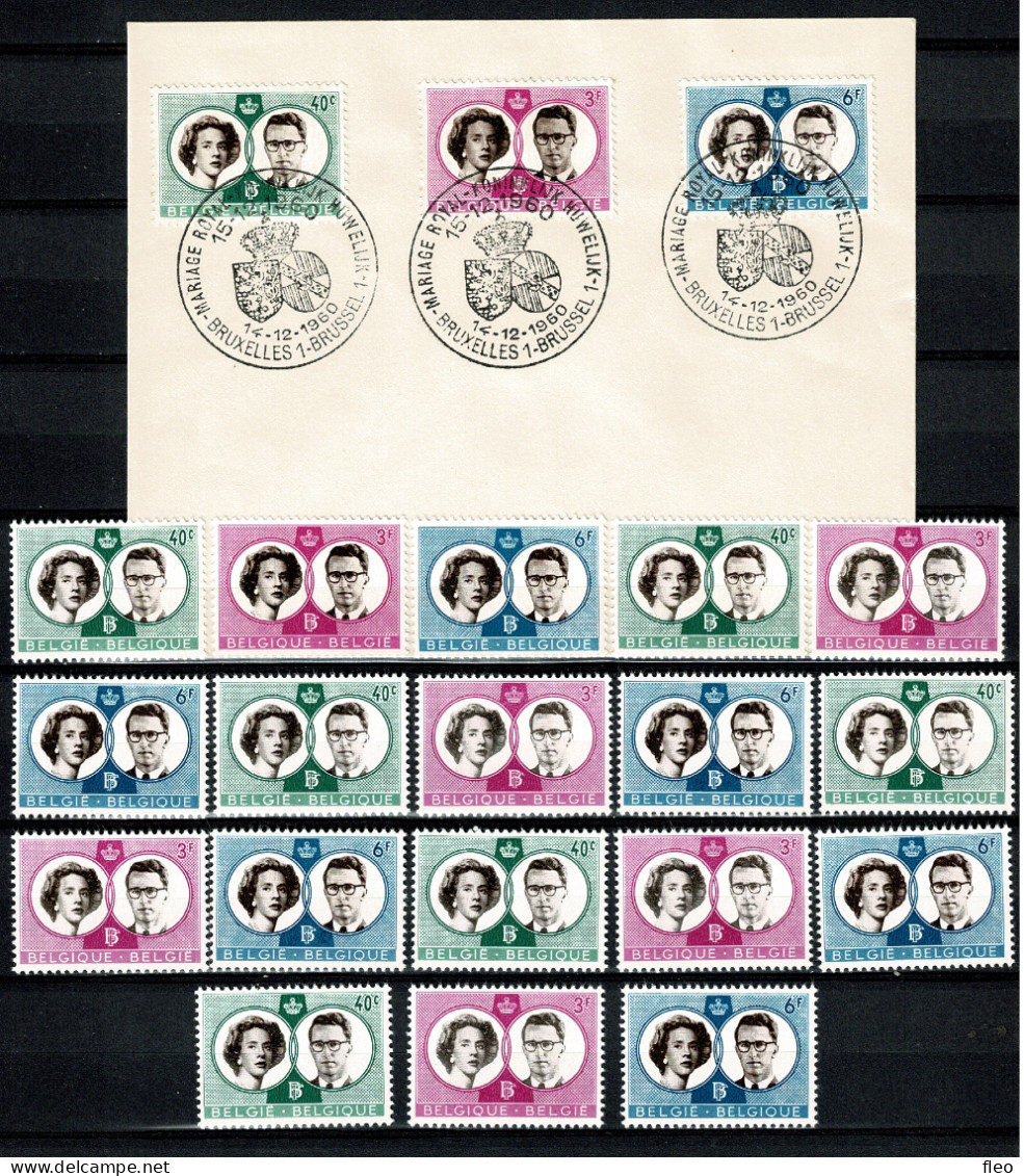 1960 1169/1171 FDC (Brux/Brus) & 6 X Serie** :  ROYAL WEDDING - 1951-1960