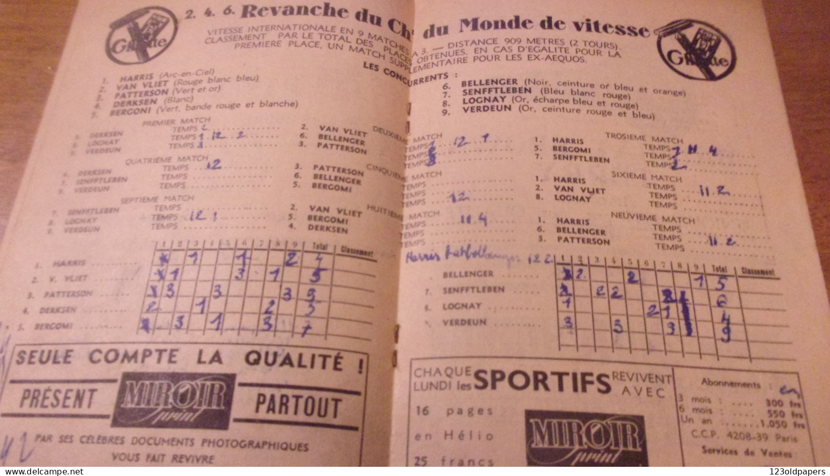 CYCLE VELO PROGRAMME VELODROME DU PARC DES PRINCES  SAISON 1951 - Programme