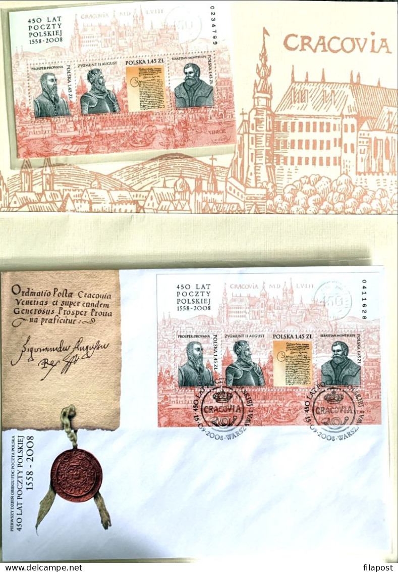 POLAND 2008 Booklet 450 Years Of The Polish Post - With Block MNH** + FDC - Booklets