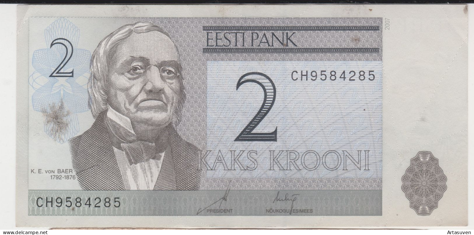 ESTONIA 2 Krooni 2007 Paper Money Banknote Estland - Estland