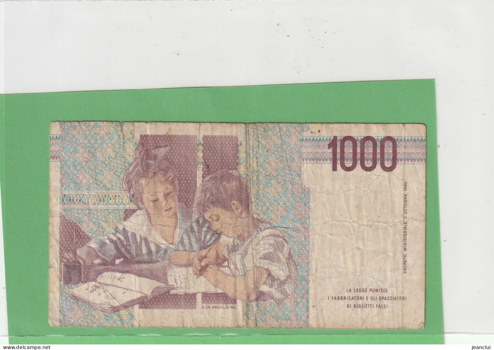 BANCA D'ITALIA  .  1.000 LIRE . M. MONTESSORI  .  N°  CE 668676 H  .  2 SCANES - 1000 Lire