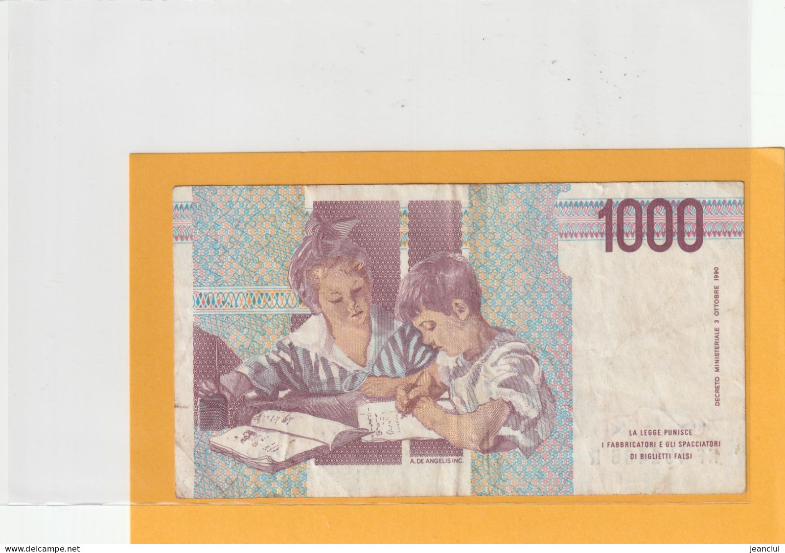 BANCA D'ITALIA  .  1.000 LIRE . M. MONTESSORI  .  N°  KF 452485 R  .  2 SCANES - 1000 Lire