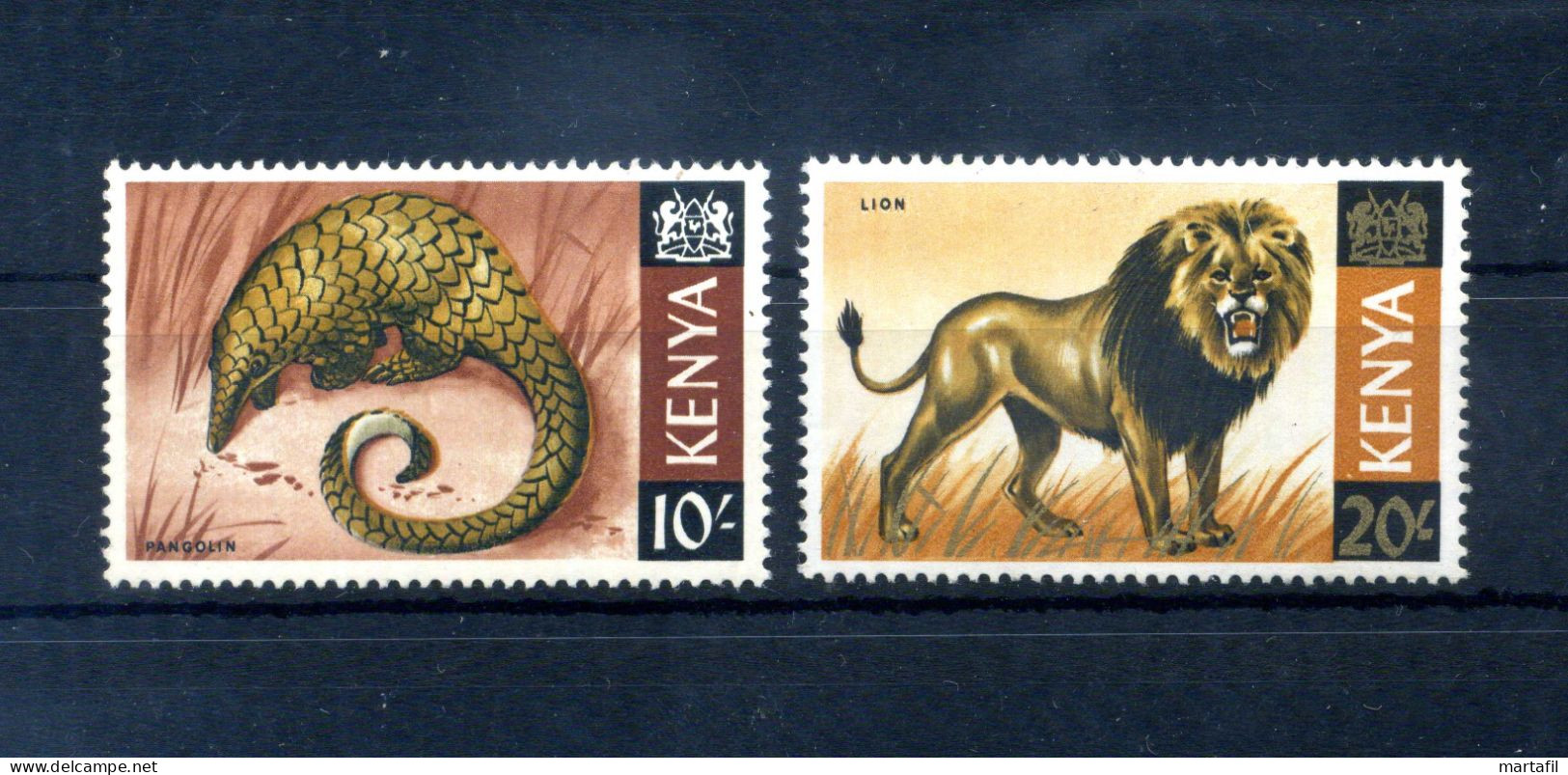 1966-69 KENIA Kenya N.32-33 MNH ** Alti Valori, 10s & 20s, Lion And - Kenia (1963-...)